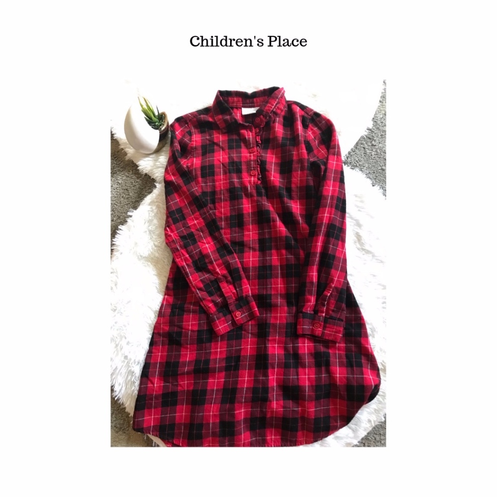 Children's Place belted flannel dress (14)
